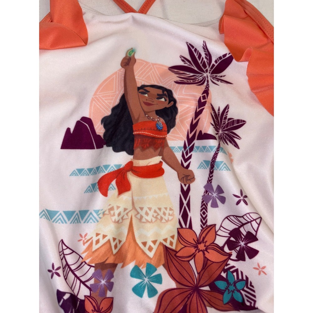 Disney Moana one piece swimsuit and matching coverup skirt Moana age 9/10 new - Picture 5 of 5